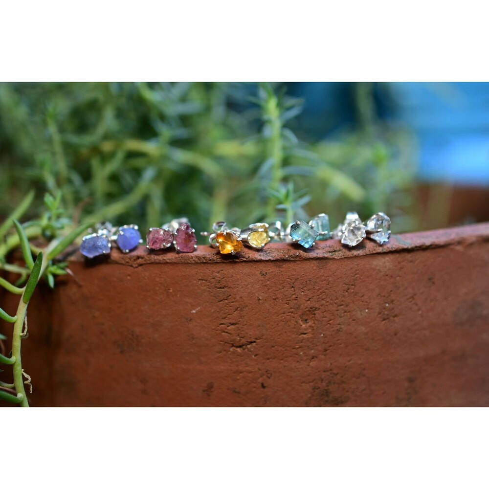 Pink tourmaline, citrine, herkimer diamond, aquamarine, tanzanite, emerald, garn